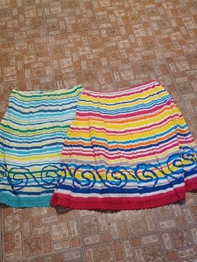 Bright Multicolor Striped Women’s Skirt - Rainbow Stripes 100 Percent Cotton